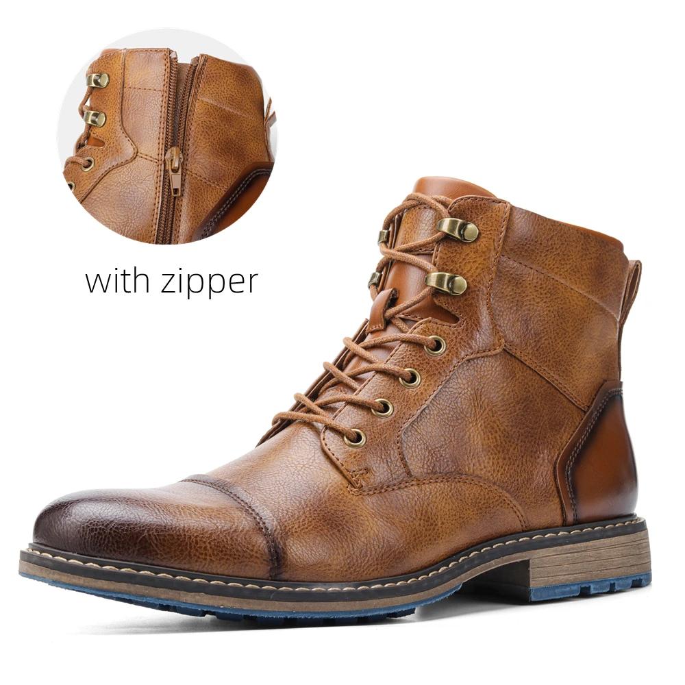 Mode Größe 39~48 Stiefel Herren Marke 2024 Mode Bequeme Winterstiefel Leder