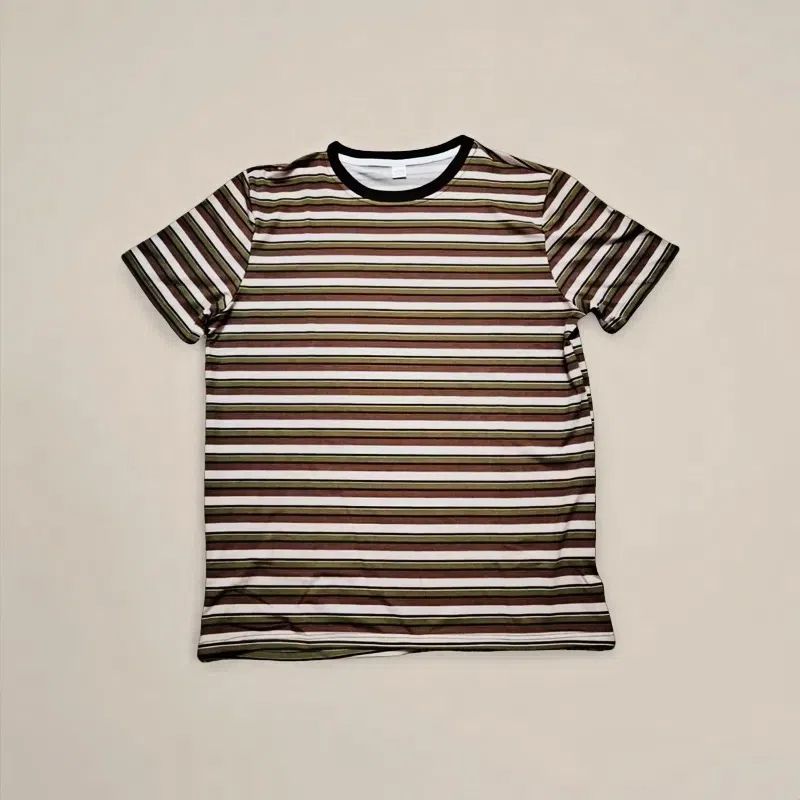Men's Striped Short Sleeve T-Shirt Oversized Casual Loose Fit Daily Streetwear Comfortable Cotton Blend Top