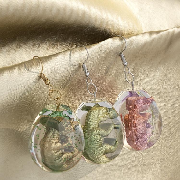 Earrings Silicone Resin Molds,Dinosaur Egg Resin Mold DIY Neckalce Pendant Molds