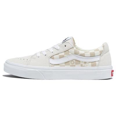 Sk8 Floral Check Low Top Skate Shoes Unisex Sneakers Off-White VN0009QRFS8