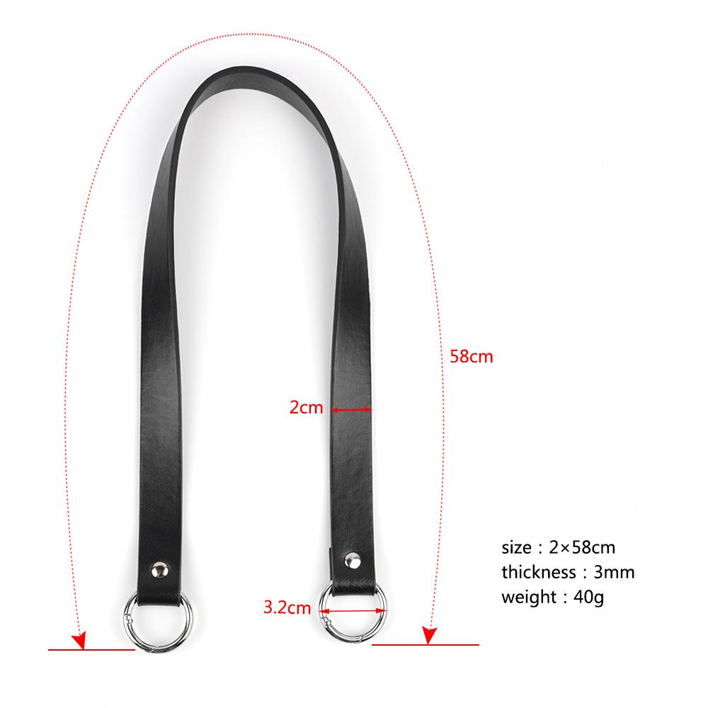 2pcs 58cm PU Leather Replacement Handles Bag Strap Handbags Shoulder Straps with Spring Gate Rings for DIY Purses Accessories