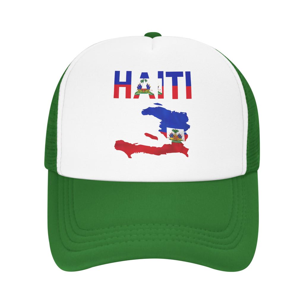 Haiti Flag Map Haitian Pride Mesh Baseball Caps Unisex Sport Trucker Worker Cap Hat Adjustable Summer Trucker Hat