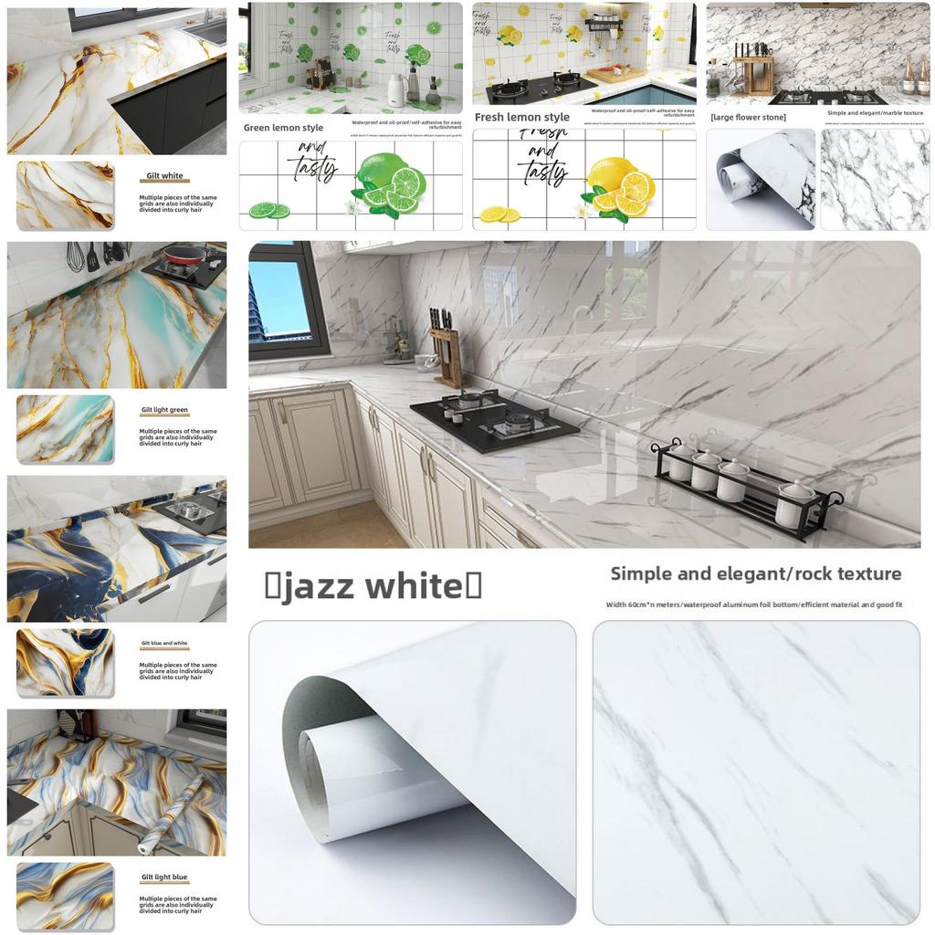 Wasserfeste und ölbeständige Küchenwandfolie in Marmoroptik für moderne Dekoration