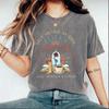 Camiseta Feminina de Verão com Gola Redonda, Respirável, de Manga Curta, Lavada e Envelhecida