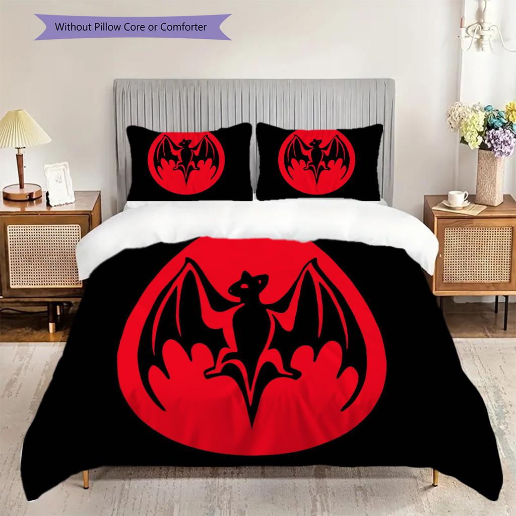 Bat Symbol Background Bedding (1 * duvet cover + 2 * pillowcase, without core) 2D Flat Duvet cover and pillowcase Soft and comfortable Bedding set