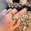 Nation Creative Lucky Transfer Beads Mahjong Rings Fashion Jewelry Chinese Character Women Ring