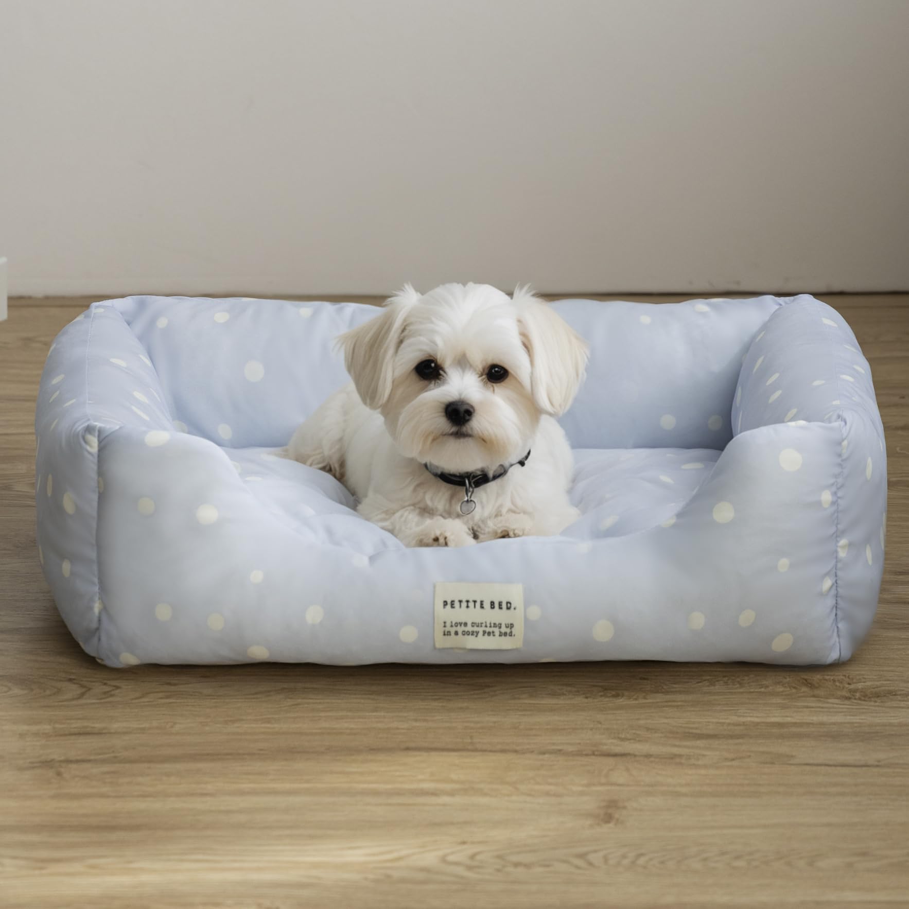 

Моющаяся охлаждающая квадратная лежанка для домашних животных для собак и кошек Сиденье Синий горошек [Двусторонняя подушка] (Маленький, Точки) синий