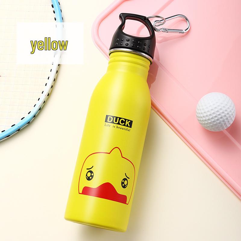 American-Style Children's Sports Water Bottle - 304 Stainless Steel Cartoon Kettle, Portable Fashion Cup, Gift Option
