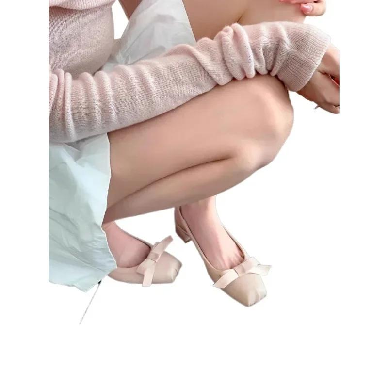 Moda Stile Francese Donna Pantofole Rosa da Ballo Estive Nuovi Arrivi Dolci Top Monopezzo con Bretella Pantofole Scarpe Basse Rosa da Donna