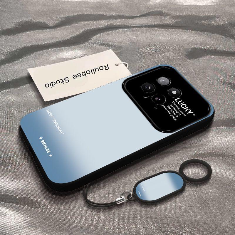 Xiaomi Mi 14 Mobile Phone Case 14pro Personality Smudge Gradual Change Green 14Ultra Large Window All-inclusive Silicone Anti-drop Soft