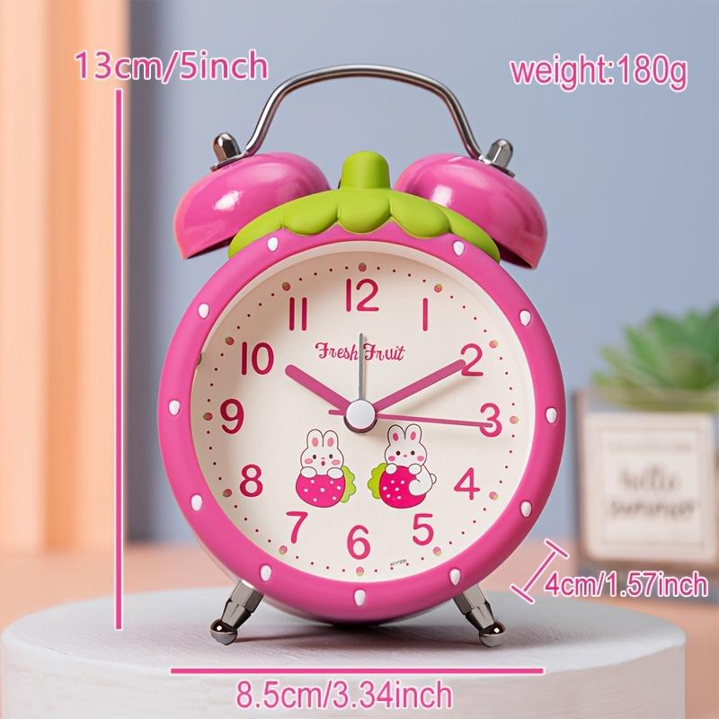 

Modern Silent Strawberry Alarm Clock Battery Powered, Non Ticking, Antique Watch, Suitable for Office, Home, Kitchen, Bedroom, School, Black Pink Red ярко-розовый