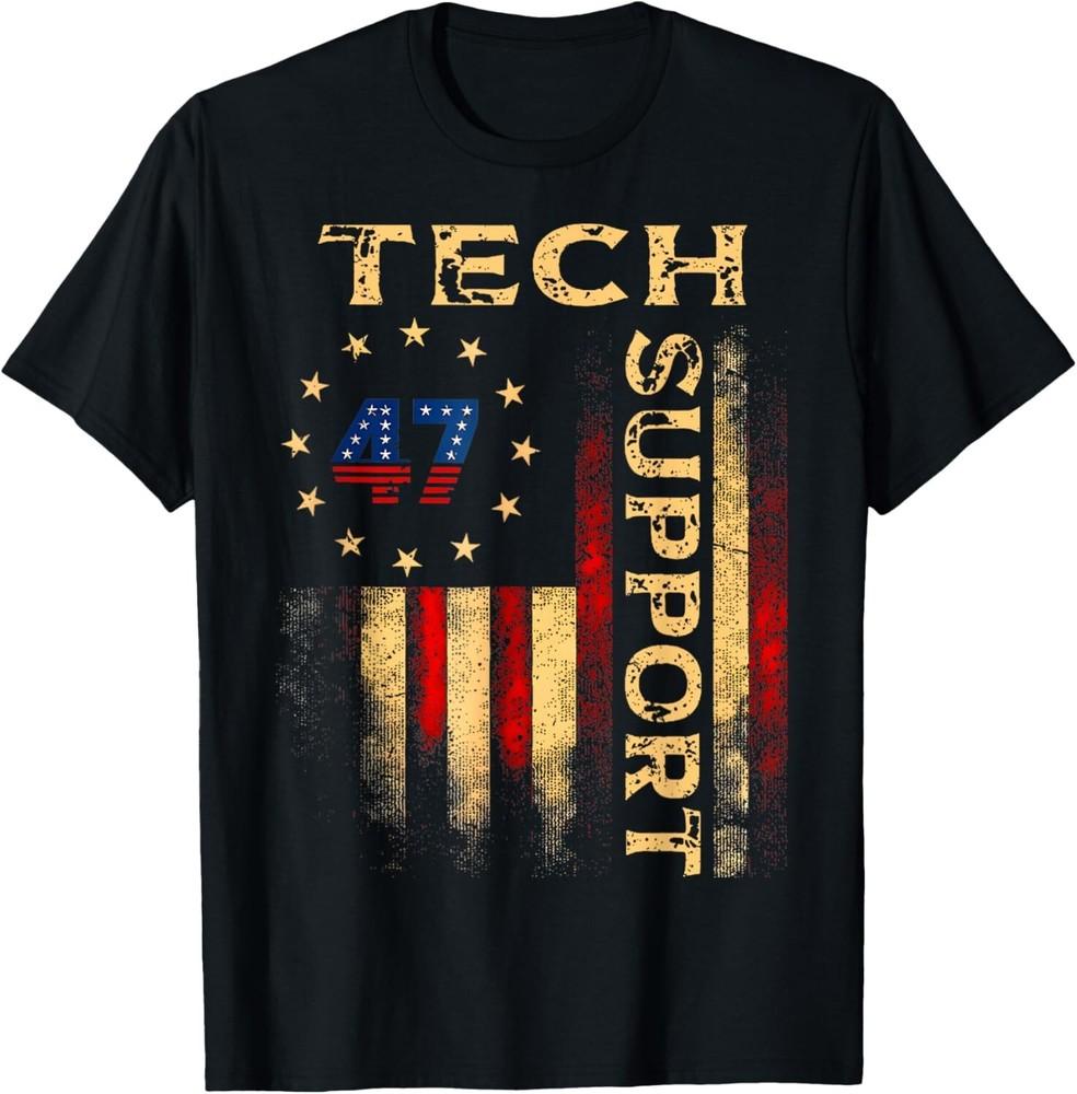 Tech Support D.O.G.E. Funny USA Flag Unisex T-Shirt