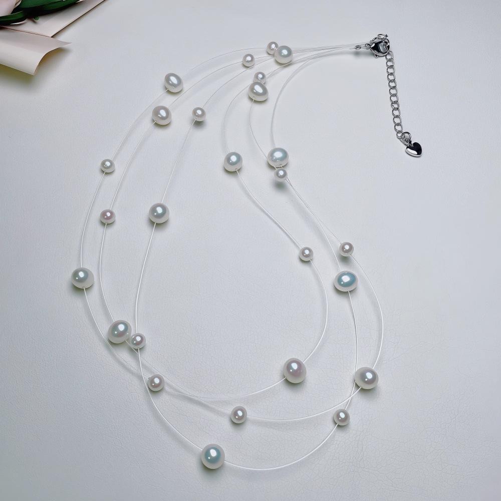 Zhuji Super Fairy Multi-Layer Pearl Necklace, Starry Sky Design, High-End Style, New Trendy and Minimalist Clavicle Chain