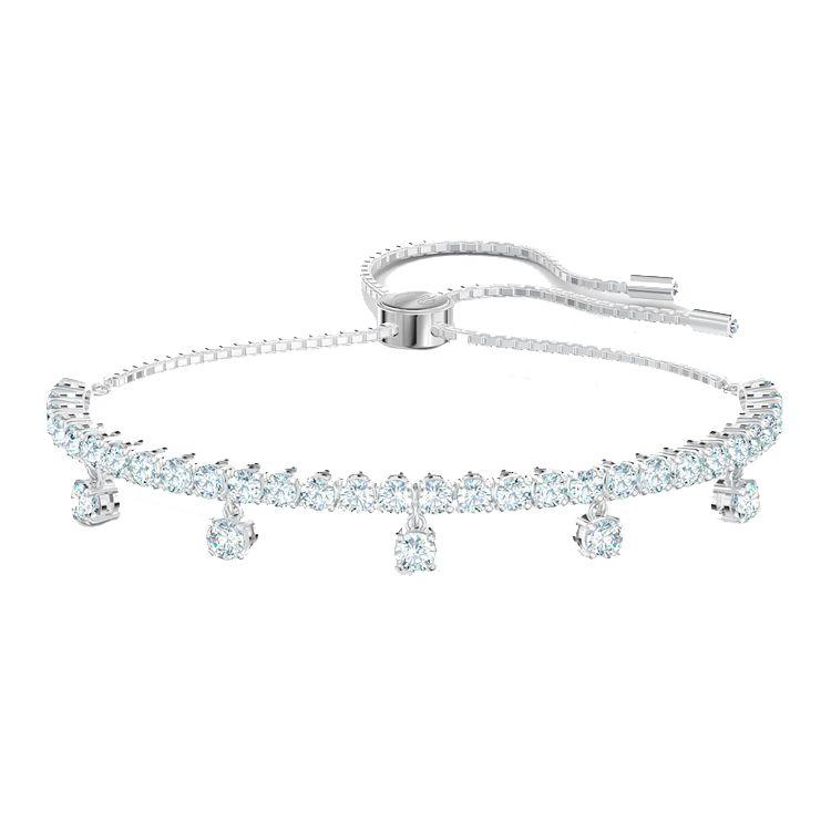 

Swarovski Subtle Drops Pendant Rhodium-Plated Bracelet Women bracelets White 5556913 Box+Shopping Bag (Random Color)