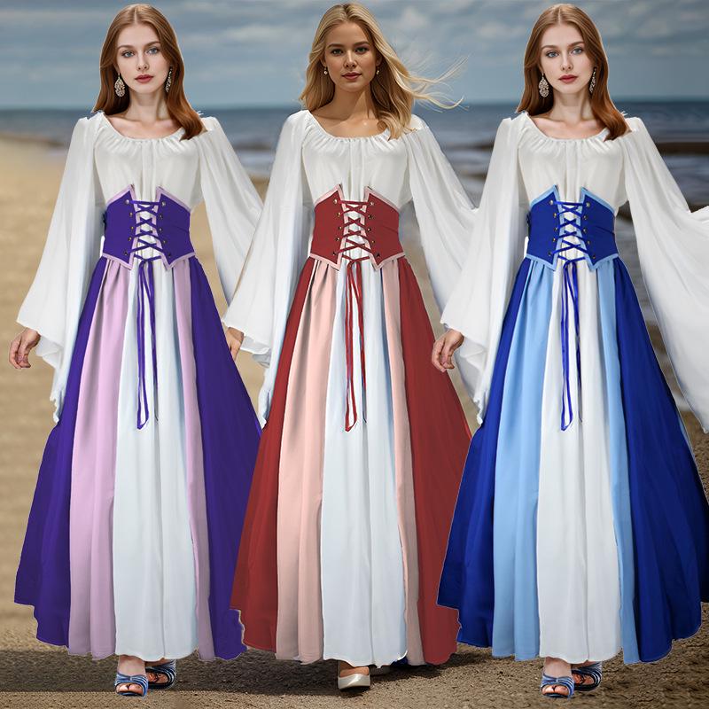 Halloween Medieval Renaissance Women's Cosplay Dress Costume