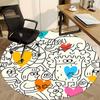 1pc Heart Characters Office Round Area Rug, Indoor Mat Suitable ForOffice, Under Office Chairs Bedroom Living Room Home Decor, Room Decot228