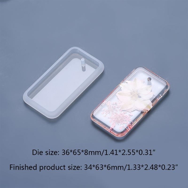 Geometric Love Heart Round Ellipse Square Rectangle Shield Shaped Pendant Mold UV Crystal Resin Perforated Silicone Mold
