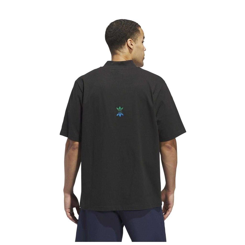 adidas Mens Logo Mock Neck Loose T-Shirt