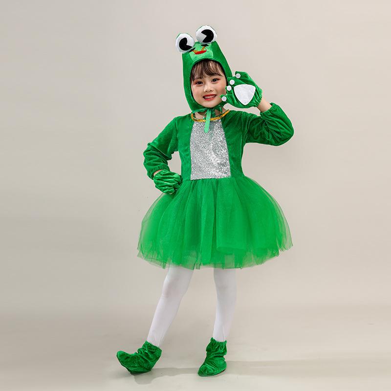 Costume da Ballo Rana Verde per Bambini - Vestito di Scena per Girini che Cercano la Mamma