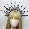 Dark Headband Angel Crown Headband Bridal Tiaras Divine Princess Headpiece Hair Hoop Baroque Spiked Tiaras