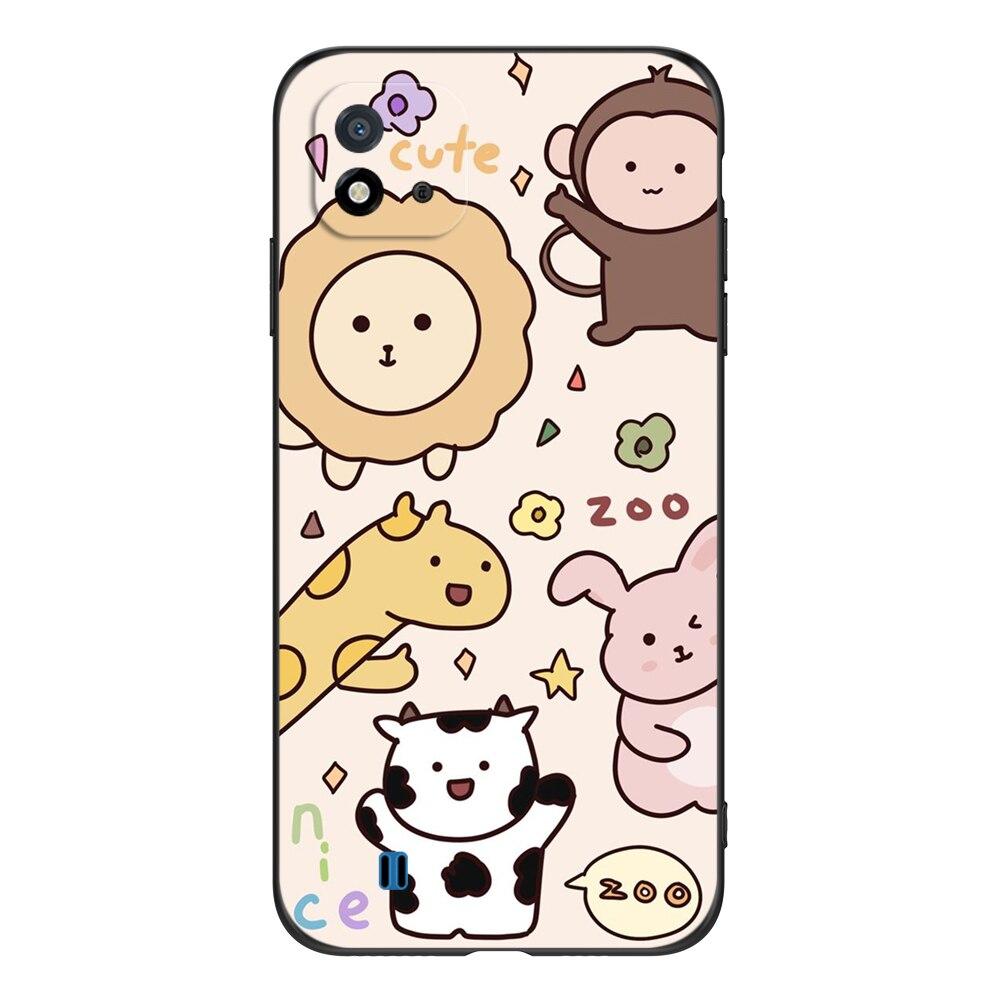 For Realme C11 2021 2020 Case Silicon Back Cover For OPPO RealmeC11 C 11 Case 6.5inch Black Tpu Case Cute Funy