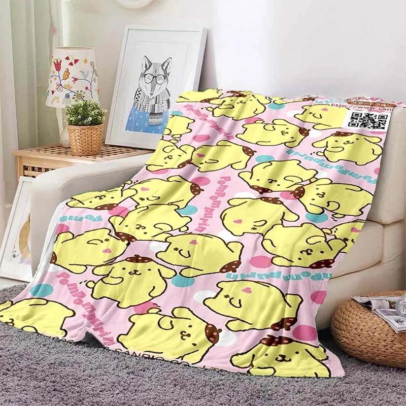 Pom Pom Purin Dog Cartoon Blanket for Sofa Cute Soft Flannel Throw Fluffy Bed Blanket New Born Winter Blanket Girl Kids Gift