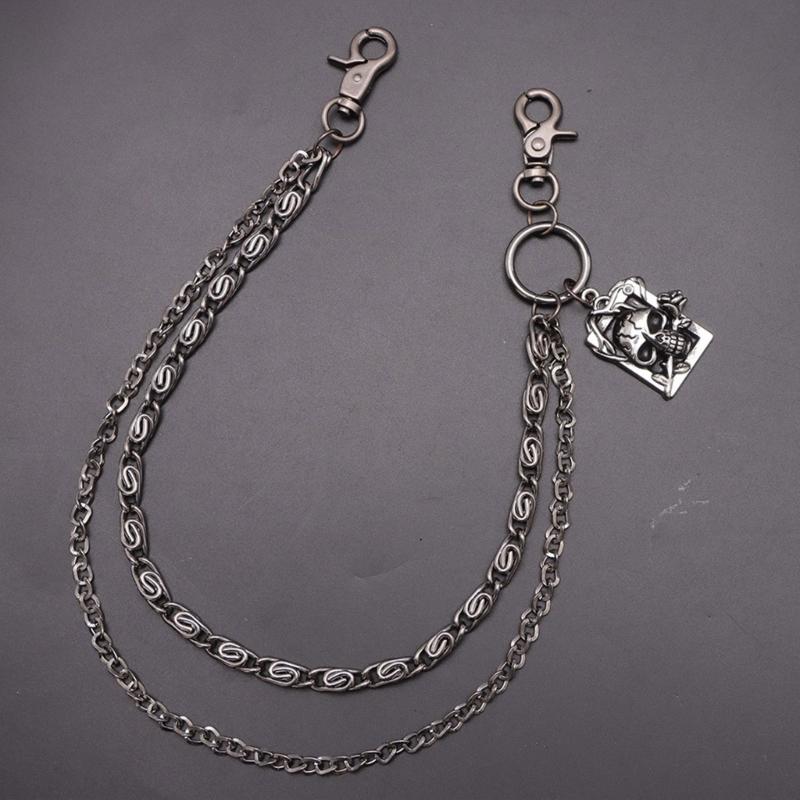 Punk Style Skull Jeans Chain Skull Charm Edgy Gothic Metal Waist Accessory For Women Girls