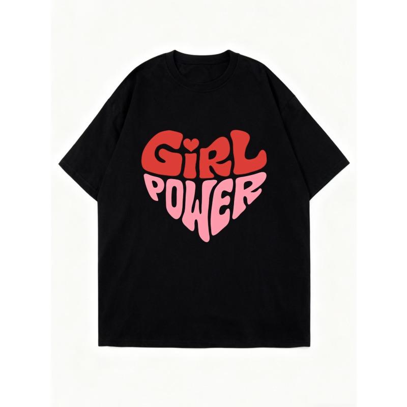 Oversized T Shirt Black Girl Power Print Graphic Tee For Casual Wear And Everyday Style