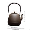 Cast Iron Kettle Uncoated Teapot Textured Tea with Lid for Hosts, Home,