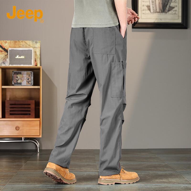 Jeep Men's Straight-Leg Multi-Pocket Cargo Pants
