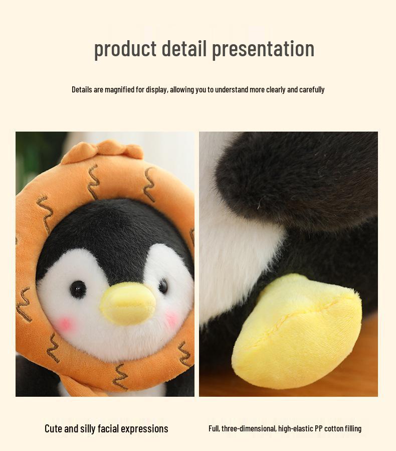 Influencer-Inspired Dondon Penguin Milk Tea Plush Toy - Cartoon Penguin Animal Doll for Children