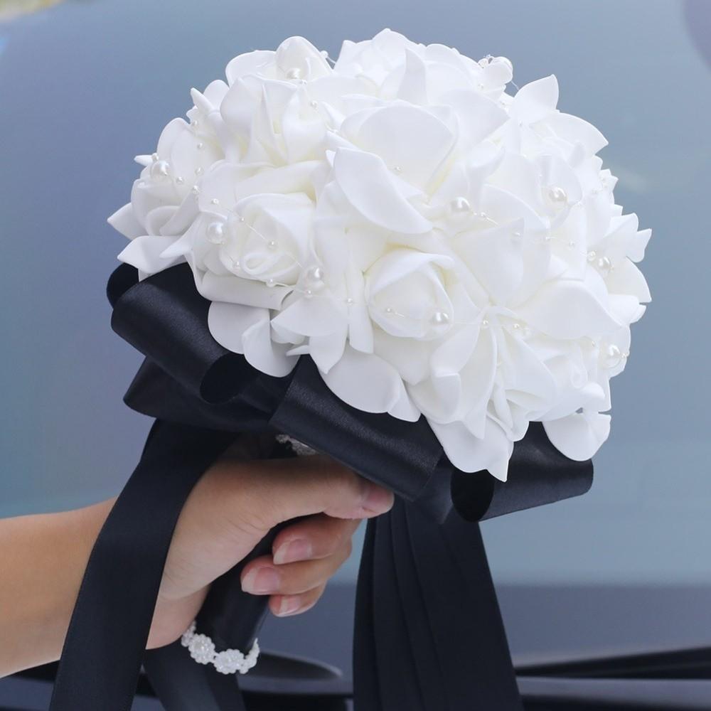 Silk Flowers Artificial Hand Bouquet Romantic Bridesmaid Bouquet  Wedding Accessories