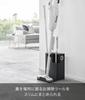 Yamazaki Stick Vacuum & Tool Organizer, Black, W20.1 X D25.1 X H28.7cm, Tower Vacuum Cleaner Stand, 1554