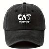 Fishing Hat Cat Print Baseball Cap Outdoor Travel Hiking Hat Fashion Washed Cowboy Hat