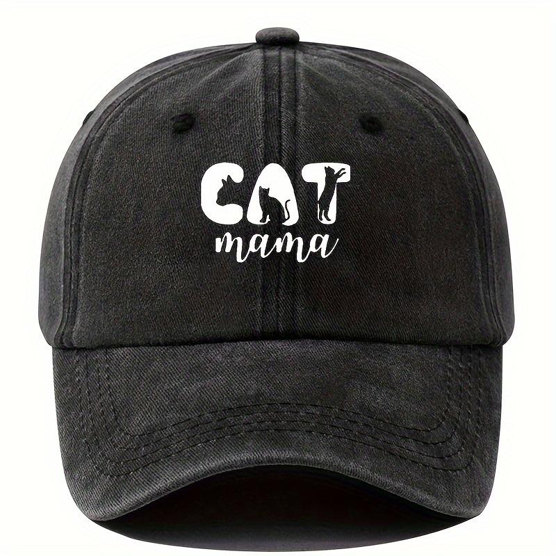 

Fishing Hat Cat Print Baseball Cap Outdoor Travel Hiking Hat Fashion Washed Cowboy Hat чёрный