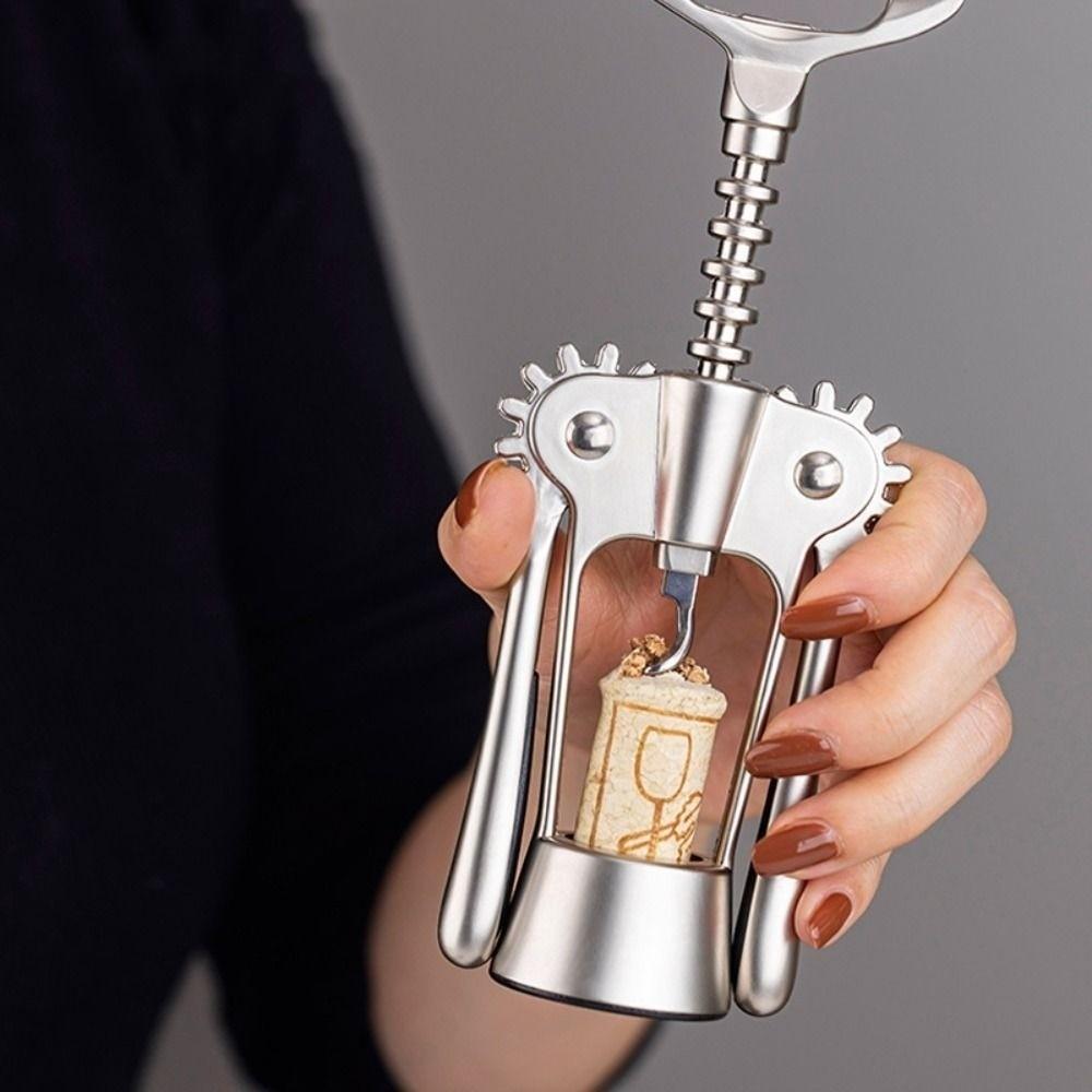 Zinc Alloy Wine Corkscrew Wing Design Labor-saving Spiral Bottle Opener Professional High Hardness Wine Cork Remover Household