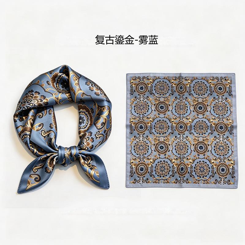 [111 mulberry silk] Korean version of classic cashew nut flower bag headscarf, small square scarf, shirt, suit, thin silk silk scarf