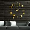 Yiteng 3D Radio Wave Luminous DIY Handmade Clock Wall Clock Wall Sticker with Arabic Numerals and English Letters Simple Stylish Free Placement
