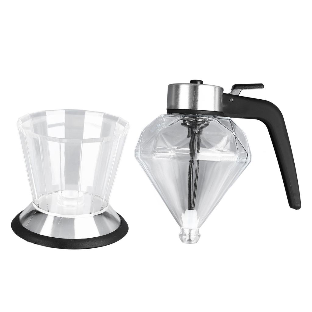 Honey Syrup Dispenser with Stand Multipurpose Honey Jar Clear Glass Honey Container with Dipper