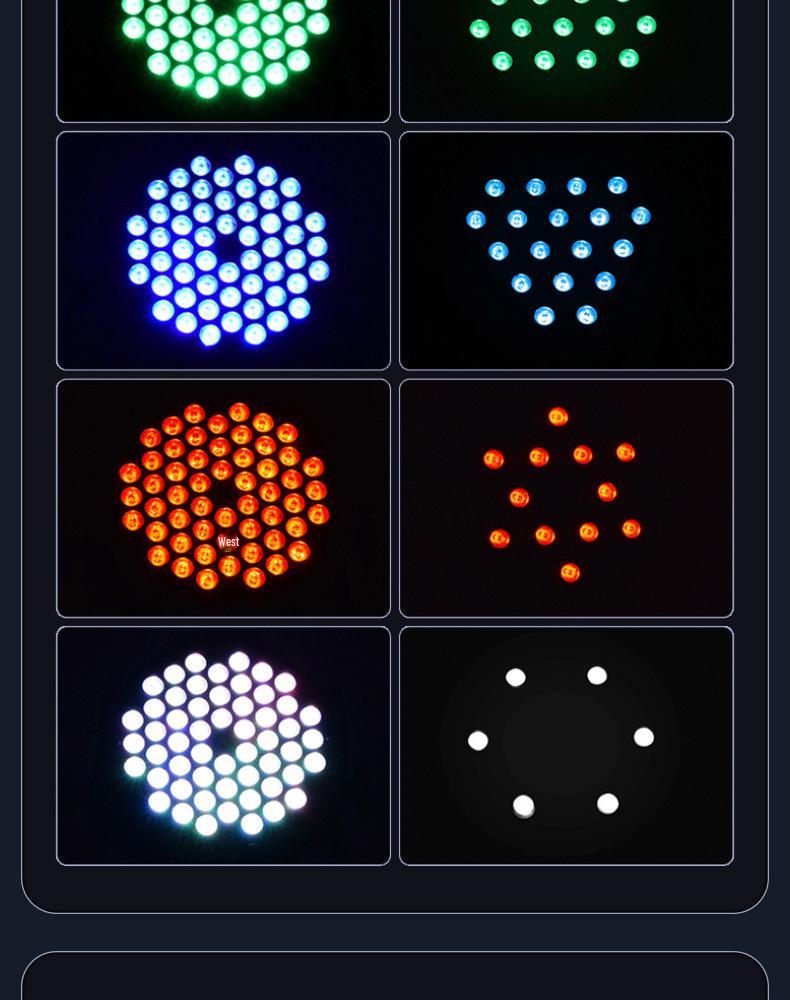 54 LED Full-Color PAR Stage Lights for Dance Studios & Atmosphere Spotlights