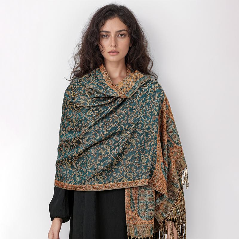 Damen Winterschal Paisleymuster Kaschmir Pashmina Schals Wraps Hijab Schals und Tücher Weibliche Echarpe Schals Luxusmarke