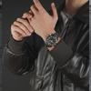 Herrenuhren Doppelanzeige Zeit Multifunktions-Countdown Sport-Alarmmodus Kreative Edelstahluhr Wasserdichte Uhr