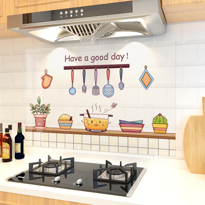 Fireproof, Waterproof, Self-Adhesive Kitchen Oil-Proof Wall Stickers for Stoves and Range Hoods.