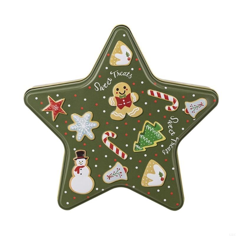 Unique Christmas Tin Star Storage Box Durable Tin Star Candy Storage Box Adds A Touch Of Christmas Spirit To Any Space X3UC