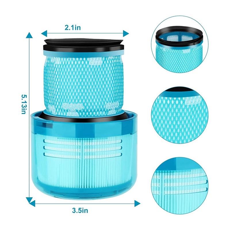 B69A 2 Pack Filter Replacement Accessories For Dyson V15 Detect, V15 Detect +, V11 Torque Drive, V11 Animal, SV14 Cordless Stick