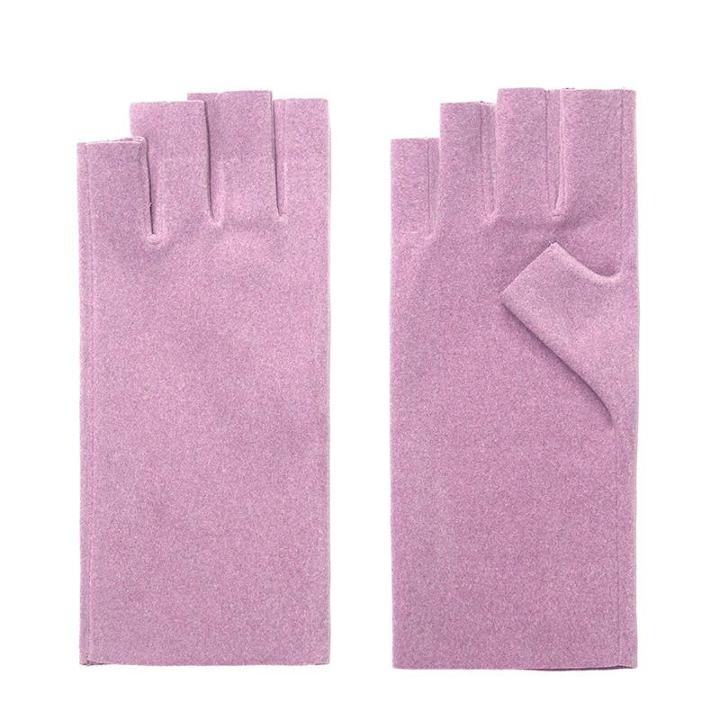 Autumn German velvet warm finger gloves women's winter velvet half-finger student writing finger gloves