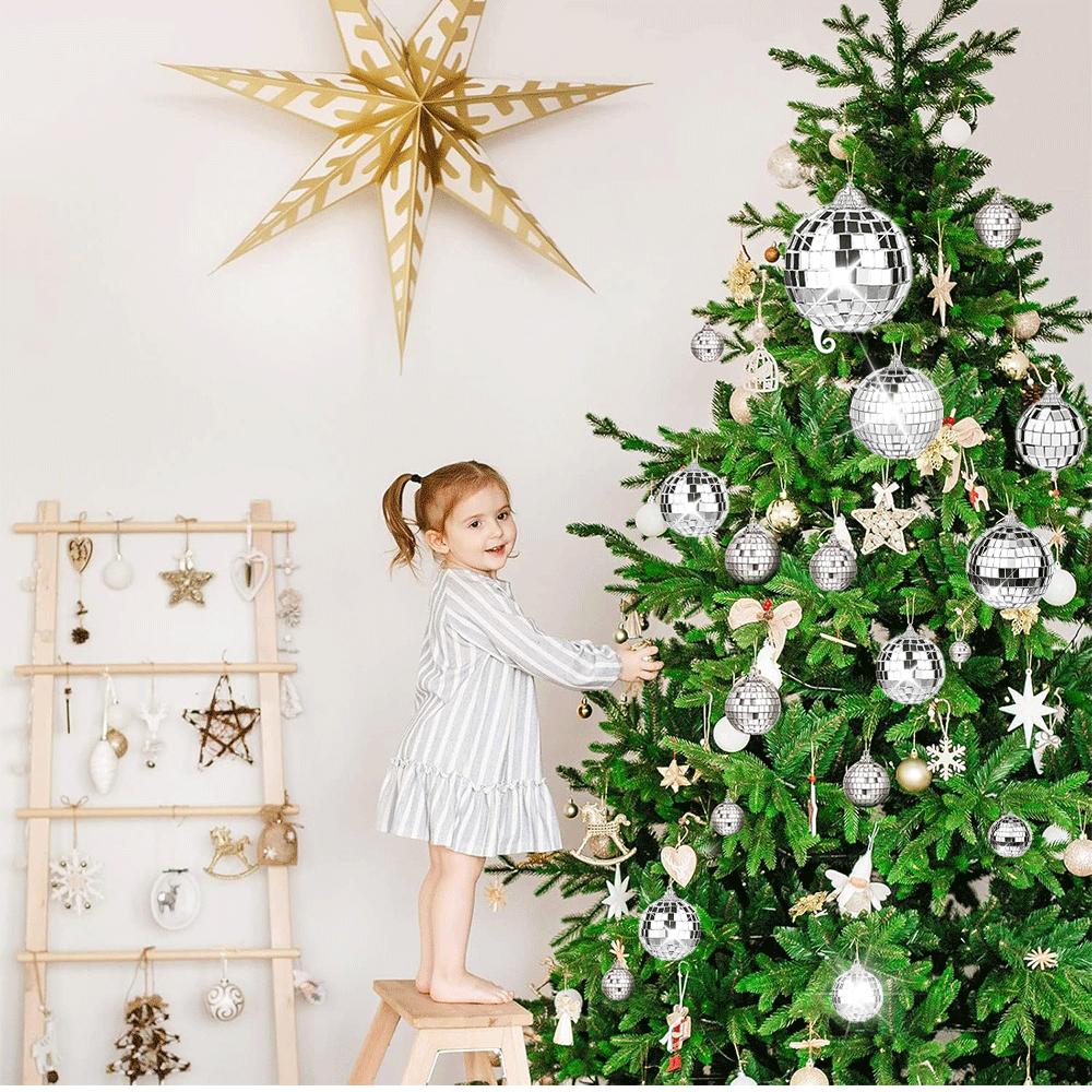 Christmas Decorations Santa Ladder Christmas Tree Ornaments Candy cane mirror ball Crafts Xmas Pendant Navidad Home Decoration