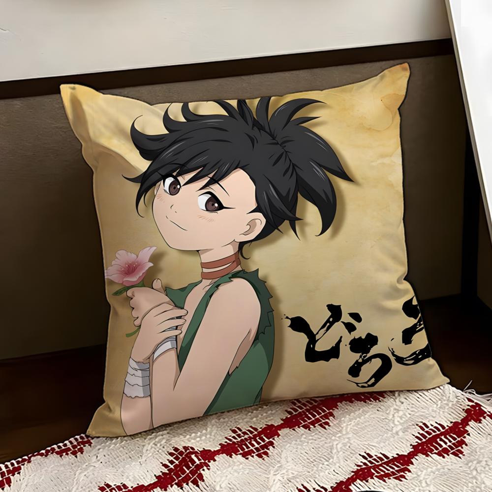 

Cartoon DDororo Cushion Cover Reversible Soft Durable Pillow Cover Home Car MultiScene Use for Daily Comfort 30X30cm