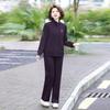 2026 Stylish Casual Sportswear Set for Middle-Aged & Elderly Women: Spring, Autumn & Winter Two-Piece Hoodie Ensemble