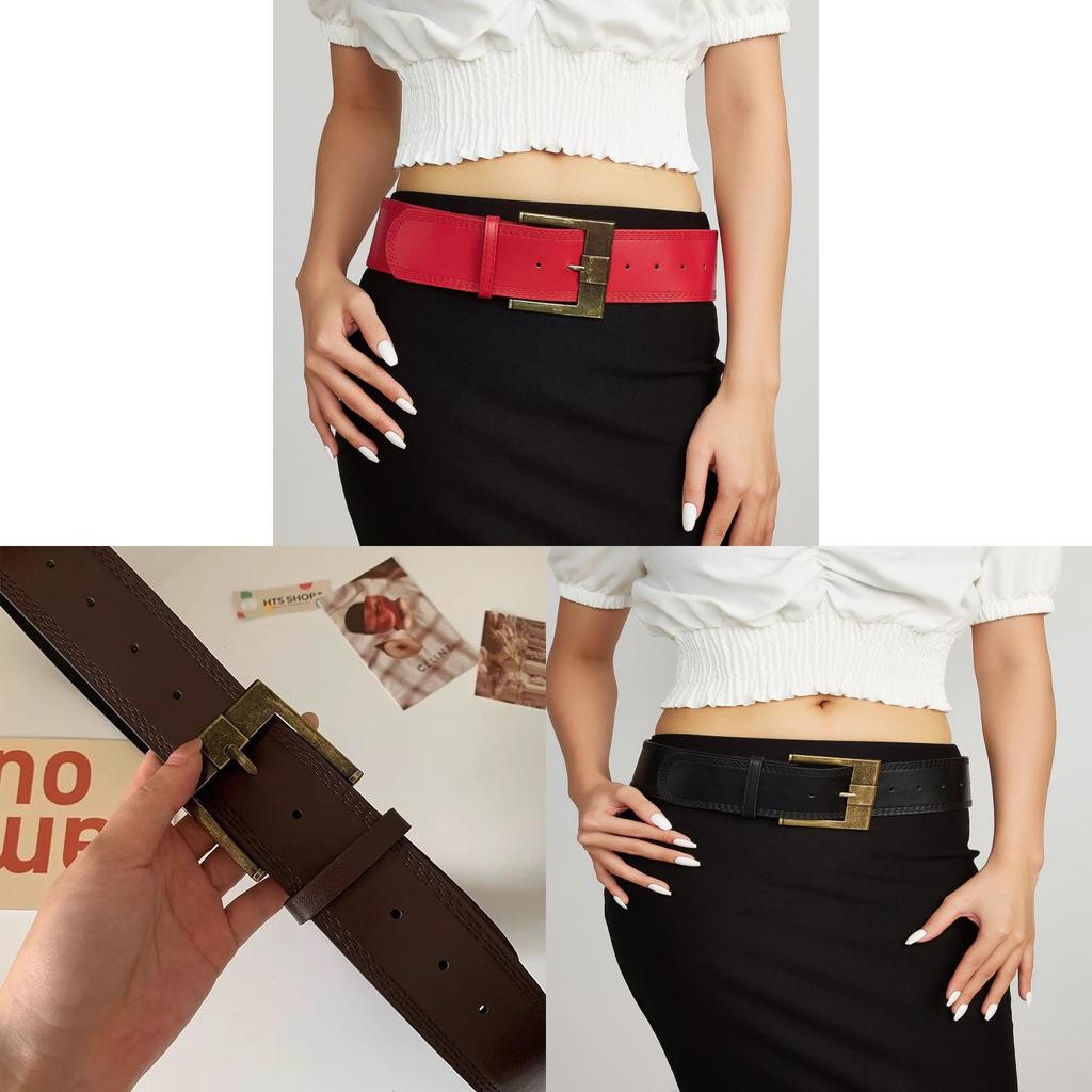 Wide Pu Leather Belt For Women Retro Chic Fashion Accessory For Casual Wear